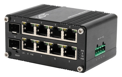 Exsys Switch 10Port Industrial Ethernet 8x10/100/1000Base-T 2-Port 100/1000F - Compatible with Industrial Servers