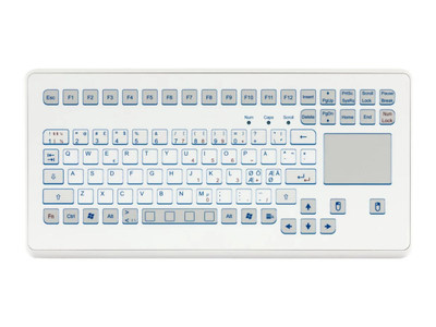 GETT TKS-088c-TOUCH-KGEH-USB-DE Wired USB QWERTZ White Keyboard for Industrial Use