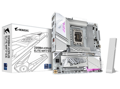 Gigabyte Ultra Core LGA 1851 Motherboard ATX DDR5 3x M.2 - Z890M A ELITE WF7 ICE - for gaming PCs