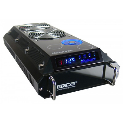 Koolance Liquid Cooling 12 cm Black fan for EX2-755, mounted in a computer case