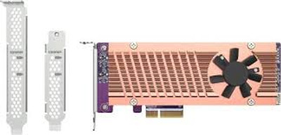 QNAP QM2-2P-344A PCIe M.2 PCIe 3.0 NAS Storage Server Card - Brown Gray - Compatible with NAS/Storage Servers