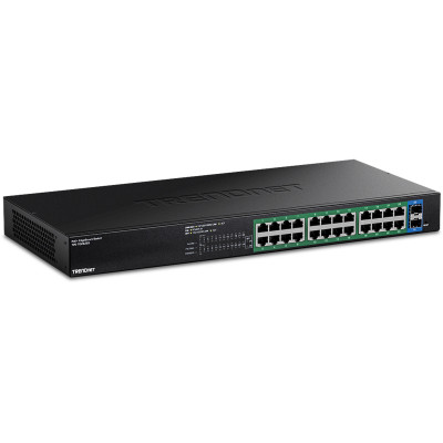 TRENDnet 26-Port Gigabit EdgeSmart PoE+ Switch for Network Racks TRENDnet 26-Port Gigabit EdgeSmart PoE+ Switch for Network Racks