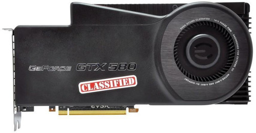 EVGA GeForce GTX 580 Classified 3GB GDDR5 Video Graphics Card for Dual DVI/ EVBot Connector/ HDCP Ready/ SLI Support