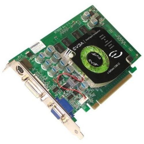 EVGA GeForce 7300GT 512MB DDR2 AGP Graphics Card for DVI/D-Sub/HDTV/S-Video. Compatible with AGP 4x/8x.