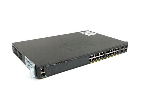 WS-C2960X-24TS-L - Cisco Catalyst 2960-X Series 24 x Ports 10/100/1000Base-T + 4 x SFP Ports Layer 3 Managed 1U Rack-Mountable Gigabit Ethernet Network Switch