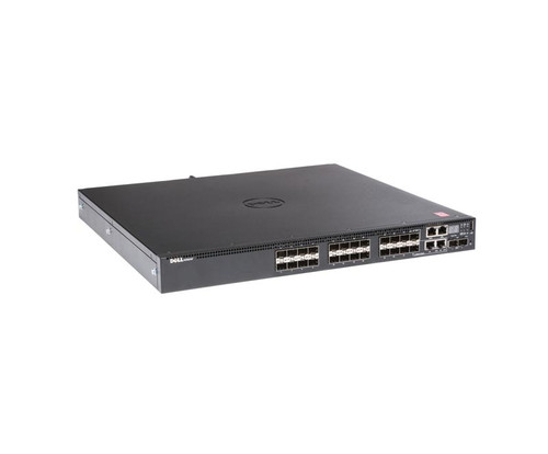 0WKWF4 - Dell EMC Networking N3024F 24 x Ports 10/100/1000Base-T + 2 x Ports 10 Gigabit SFP+ 2 x 1000Base-T Combo Ports Rack-mountable Layer 3 Managed Gigabit Ethernet Switch