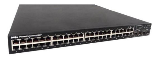 6248P Dell PowerConnect 48-Ports RJ-45 Gigabit Ethernet Rack-mountable Stackabke PoE L3 Switch with 4x Combo SFP Ports