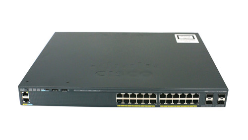 WS-C2960X-24PS-L - Cisco Catalyst 2960X 24-Ports 10/100/1000 + 4 x Gigabit SFP Managed Stackable 1U Rack-Mountable Switch