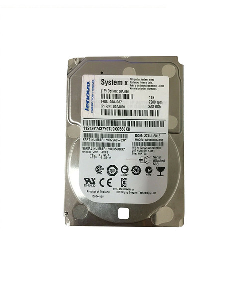 00AJ090 - Lenovo 1TB 7200RPM SAS 6Gb/s 2.5-inch Hard Drive