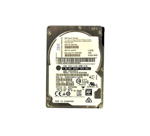 IBM 1.8TB 10000RPM SAS 12Gb/s 2.5-Inch Hard Drive for Data Storage in Servers
