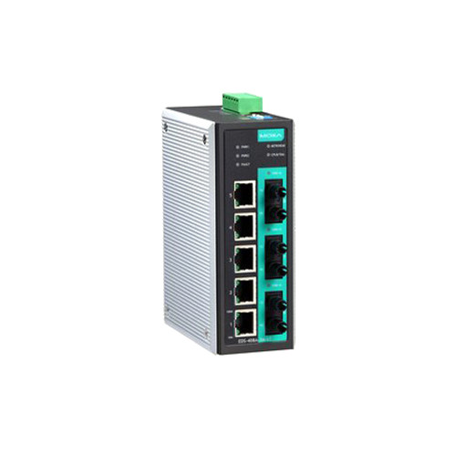 EDS-408A-3M-ST-T - Moxa Entry-level managed with 5 10/100BaseT X ports, and 3 100BaseFX multi-mode ports with ST