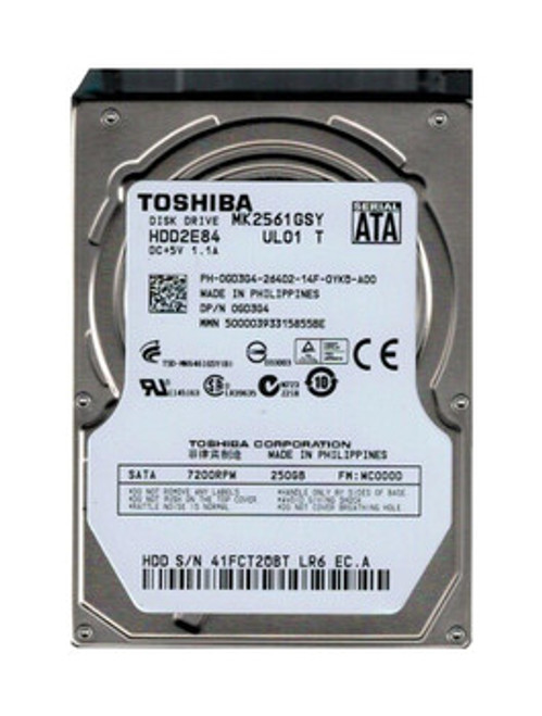 Toshiba 250GB 7200RPM SATA 3Gb/s 16MB Cache 2.5-Inch Hard Drive - HDD2E84 for laptops