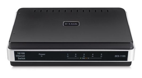 D-Link 5-Port 10/100 Unmanaged Ethernet Desktop Switch DES-1105 for Home or Office Networking