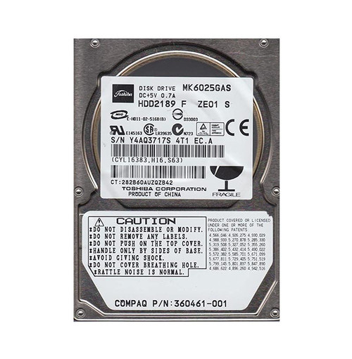 Toshiba 60GB 4200RPM IDE Ultra ATA/100 ATA-6 8MB Cache 2.5-Inch Hard Drive for laptops