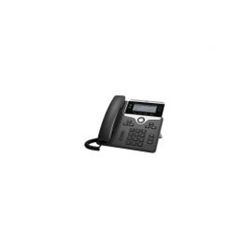 Cisco 7841 IP Phone in Black and Silver with Wired Handset for 4 Lines - Polycarbonate - Desk/Wall Mounted