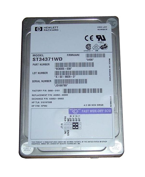 HP 4GB 7200RPM Wide Ultra SCSI 512KB Cache 3.5-Inch Hard Drive for ProLiant DL360p Gen8 Servers