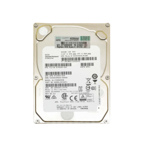 HPE 600GB SAS 12Gb/s Hot Pluggable 2.5 Hard Drive for SAN Storage Array - EG000600JWJNH-1
