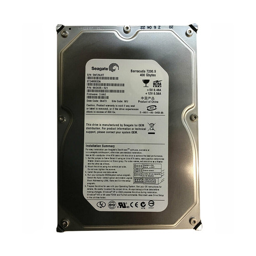 Seagate BarraCuda 7200.9 400GB IDE Hard Drive 7200RPM 8MB Cache 3.5-Inch - Compatible with ATA-6 Devices