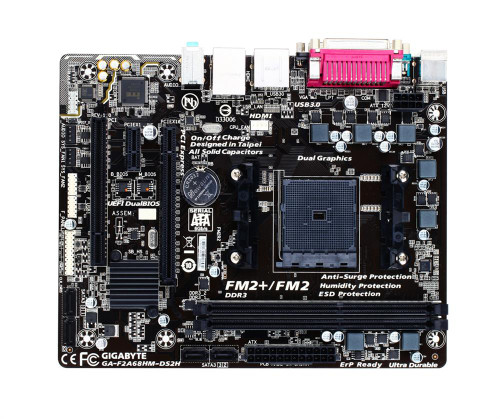 Gigabyte GA-F2A68HM-DS2H Socket FM2+ AMD A68H Chipset Motherboard for AMD A-Series/Athlon Processors