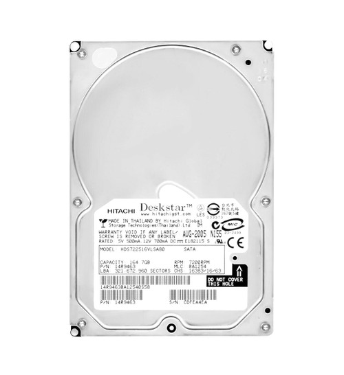Hitachi Deskstar T7K250 160GB SATA Hard Drive 7200RPM 8MB Cache 3.5 - Compatible with servers