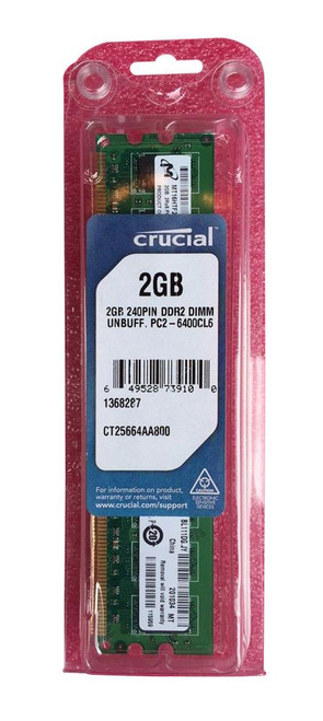Crucial CT2KIT25664AA800.M16FG 4GB DDR2 240-PIN PC2-6400 Memory Kit - Compatible with Various Devices