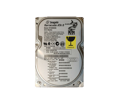 Seagate BarraCuda 30GB 7200RPM IDE Ultra ATA/100 ATA-6 Hard Drive for 3.5-Inch Servers
