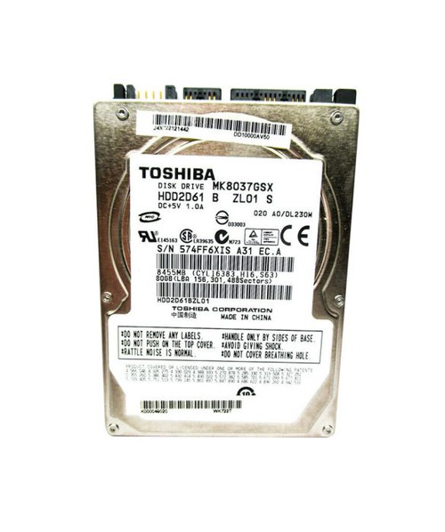 Toshiba 80GB 5400RPM SATA 3Gbps 8MB Cache 2.5 Internal Hard Drive for Laptops