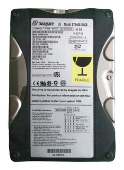 Seagate 40GB 5400RPM IDE/ATA-100 2MB Cache 3.5-Inch Hard Drive for Storage in Desktop Computers