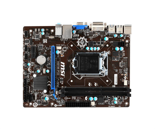 MSI H81M-P33 Desktop Motherboard Intel H81 Chipset LGA-1150 - Compatible with Socket H3 CPUs