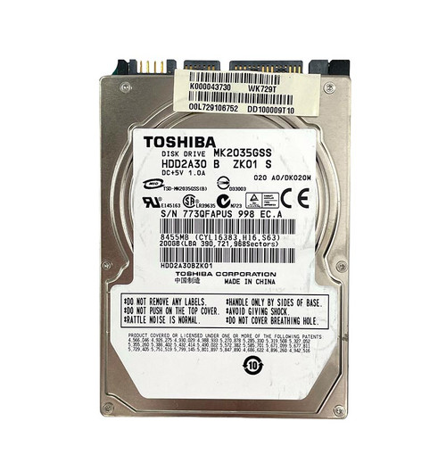 Toshiba 200GB 4200RPM SATA 1.5Gb/s 8MB Cache 2.5-Inch Hard Drive for Laptops