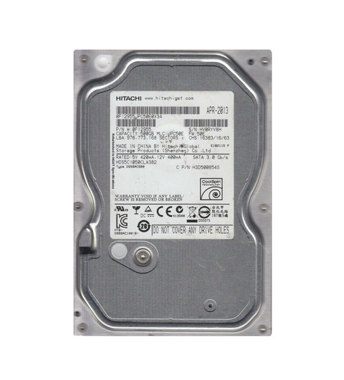 Hitachi Deskstar 5K1000 Series 500GB SATA Hard Drive 3.5-Inch 5600RPM 8MB Cache - Compatible with Servers