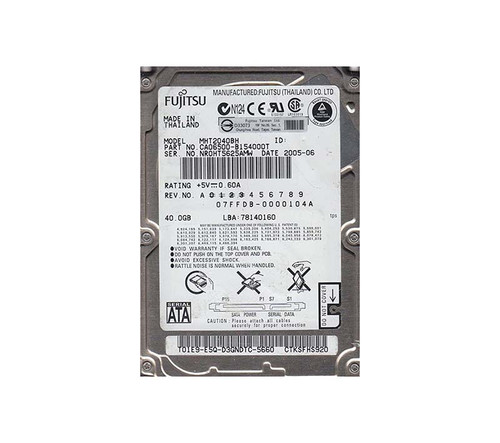 Fujitsu 40GB 5400RPM SATA 3Gb/s 8MB Cache 2.5-Inch Hard Drive for Notebook - MHT2040BH - Compatible with laptops