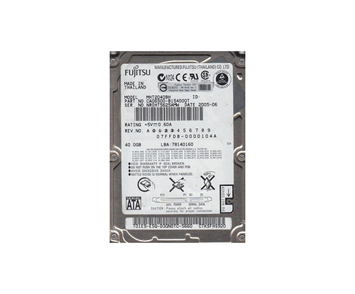 Fujitsu 40GB 5400RPM SATA 3GB/s 8MB Cache 2.5-inch Hard Drive compatible with laptops