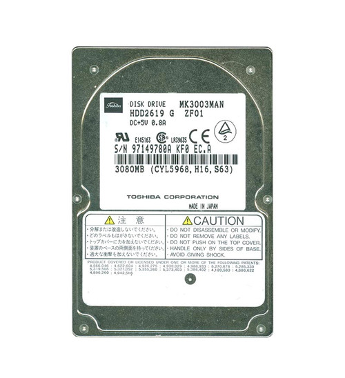 Toshiba 3.08GB 4200RPM IDE/ATA 128KB Cache 2.5-Inch Hard Drive for laptops