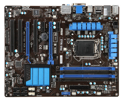 MSI Z77A-G43 Desktop Motherboard Intel Z77 Express Chipset ATX LGA-1155 32GB CrossFireX Support PCIe x16 USB 3.0