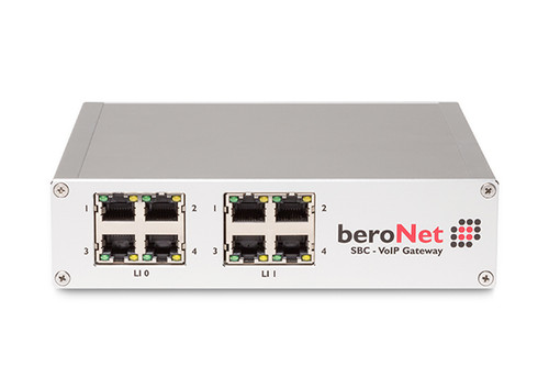 beroNet 8 BRI VoIP Gateway in Gray, 1U Wall Mount, G.165 G.168 G.711 - Compatible with ProLiant DL360p Gen8 Servers