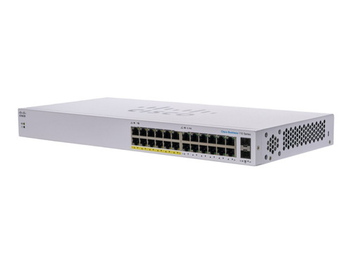 Cisco CBS110 Unmanaged 24-port GE Switch, ideal for small businesses, compact design, easy installation