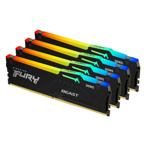 Kingston 64GB DDR5 FURY Beast RGB DIMM Kit of 4 - KF560C40BBAK4-64 - Compatible with DDR5 servers