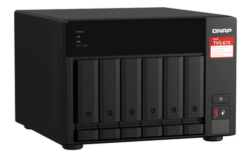 QNAP TVS-675-8G NAS Tower ZhaoXin KaiXian KX-6000 KX-U6580 Black - 8GB RAM - Ideal for Home or Small Business Use