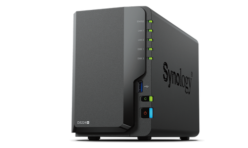 Synology DS224+ 2-Bay NAS with Intel J4125 CPU, 2GB DDR4 RAM - Network Attached Storage Device