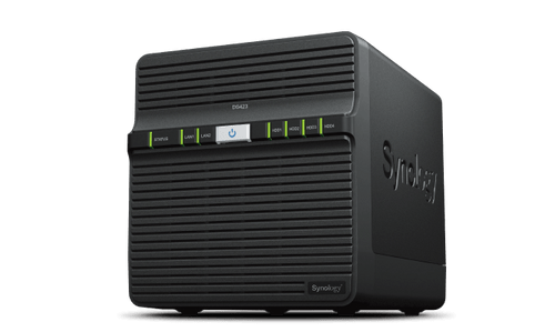 Synology DS423 4-Bay DiskStation Diskless Black NAS Storage Server - Ideal for Home or Small Business Use
