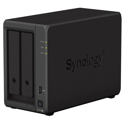 Synology DS723+ 2Bay 8TB NAS with 2x 4TB HAT3300-4T HDD, ideal for small businesses and home offices