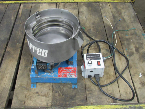 WARREN S/S STAINLESS VIBRATORY BOWL FEEDER 10" W/ CONTROLLER RODIX FEEDER CUBE