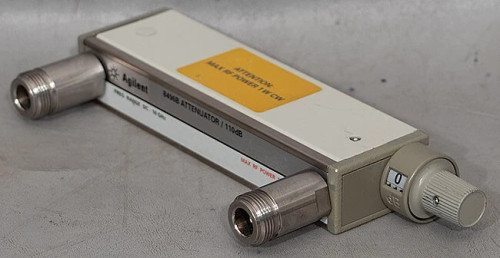 HP/Keysight 8496B/001 33322B Type-N 18 GHz, 0-110 dB Manual Variable Attenuator