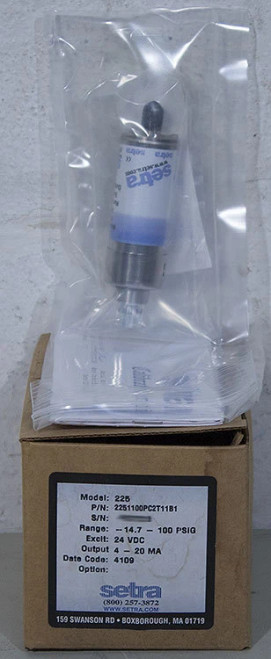 NEW Setra 2251100PC2T11B1/225G100PC2T11B1 Pressure Transducer 4-20 mA 100 PSIG