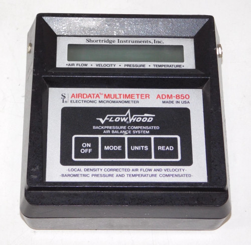Shortridge ADM-850 Airdata Multimeter Micromanometer Flow Hood Air Balance USA