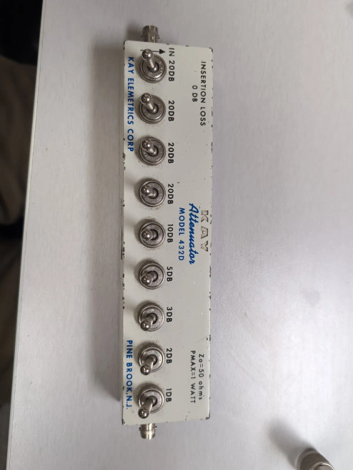 Kay Elemetrics Corp ATTENUATOR Model 432D, Zo = 50 hms, PMAX = 1 WATT