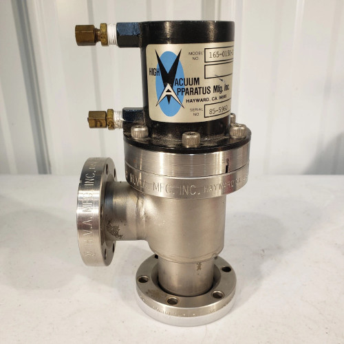 High Vacuum Apparatus HVA 165-0150-2 Pneumatic Right Angle Valve Conflat Flange