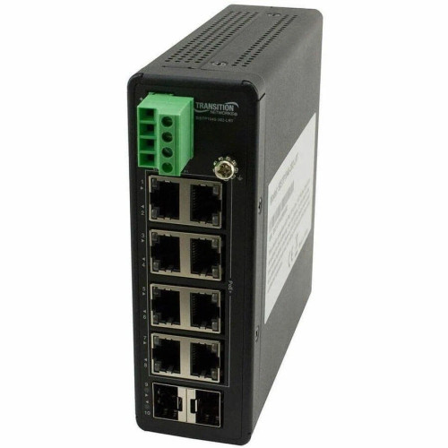 Transition Networks Unmanaged Hardened 8Port Gigabit Ethernet PoE Switch