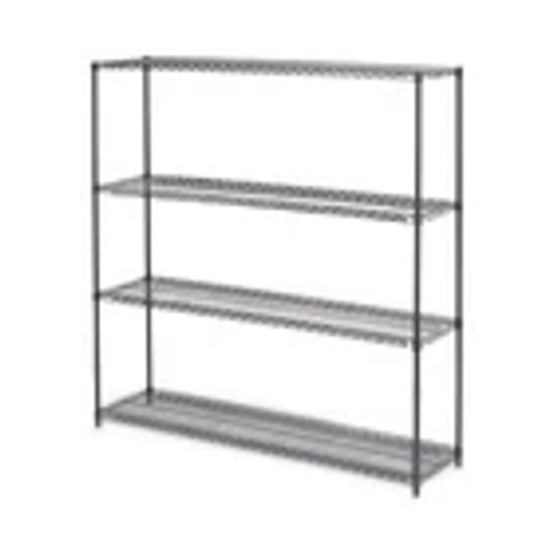 Alera BA Plus Wire Shelving Kit 4 Shelves 72x18x72 Black Anthracite Plus